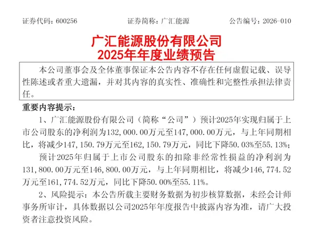 广汇能源掏13.72亿元补缴费税，2025年净利腰斩