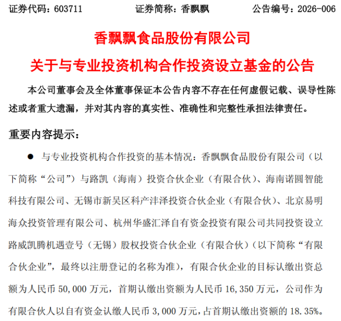 奶茶卖不动，香飘飘热衷当LP寻出路